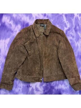 Sonoma jean co vtg y2k brown suede zip up jacket western